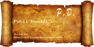 Pohli Deodát névjegykártya